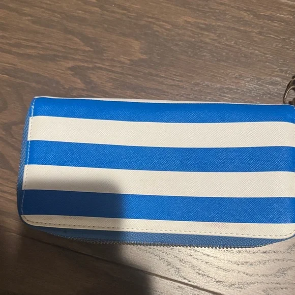 Michael Kors Blue and White Striped Wristlet - Picture 5 of 7